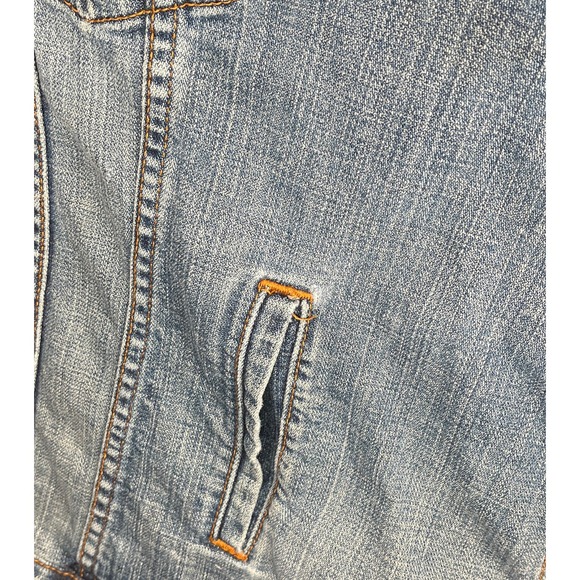 Levi's denim Trucker jacket medium wash button up red tag women's pockets 3X - Picture 9 of 14